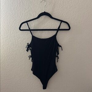 Privacy Please Black Bodysuit